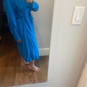 Elegant Blue Long Sleeve Dress